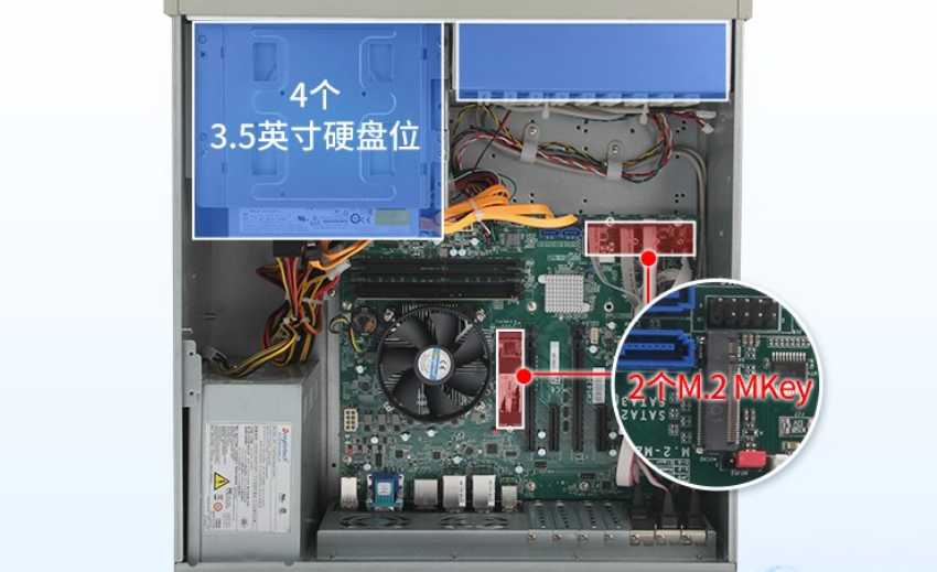 該工控機(jī)端口豐富，擴(kuò)展性強(qiáng)，可外接多種設(shè)備，滿足客戶多種需求。